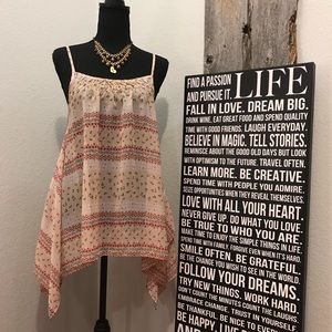 Wallflower Floral asymmetrical tank boho sz medium
